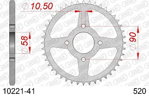 AFAM 2026/04 ZADNJI LANČANIK 279 41 HONDA VT 125C '99-'07 (JTR273.41) (LANAC 520)