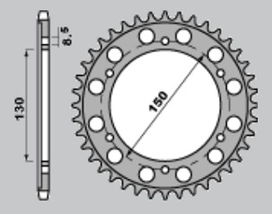 PBR PROMOCIJA LANČANIK ZADNJA 298 40 C45 HONDA NS 400R '85-'88, VFR 400R '86 (JTR298.40)* (LANAC 530) (MADE IN ITALY)
