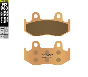 GALFER PLOČICE KOČIONE KH092 / KH323 SINTER METAL (ZLATNE) ATV (DEBLJINA 7,2MM)