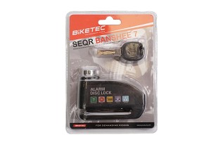 BIKETEC SEQR BLOKADA DISKA KOČIONE SA ALARMEM SCREAMER 100DB, BOLEC/OSOVINA 6MM, VELIČINA: 94MM X 58MM, 3 KLJUČA