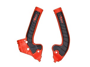 RACETECH (RTECH) 2025/12 ŠTITNICI RAMA (KOMPLET) BI-MATERIAL SUPER GRIP KTM SX 85 '18-'24 BOJA CRVENA / CRNA