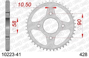 AFAM 2026/04 ZADNJI LANČANIK 269 41 HONDA CG 125 '02-'05, CM 125 '82-'97, CB 125T '82-'88, DAELIM VC 125 '96-'99 (JTR269.41) (LANAC 428)