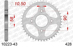 AFAM 2026/04 ZADNJI LANČANIK 269 43 HONDA CG 125 '02-'05, CM 125 '82-'97, CB 125T '82-'88, DAELIM VC 125 '96-'99 (JTR269.43) (LANAC 428)