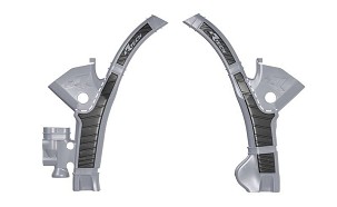 RACETECH (RTECH) 2025/12 ŠTITNICI RAMA (KOMPLET) BI-MATERIAL SUPER GRIP STARK FUTURE VARG SMX1 '23-'25 BOJA SIVA / CRNA