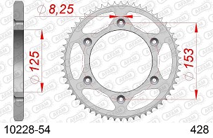 AFAM 2026/04 ZADNJI LANČANIK 4547 54 HONDA XR 125L '03-'07 (JD19) (JTR1258.54) (LANAC 428)