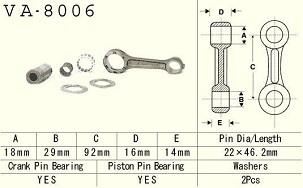 VESRAH KLIPNJAČA KAWASAKI KX 80 (KX80) '92-'97 (VA8006) (MADE IN JAPAN)