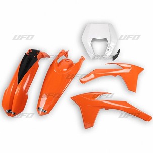 UFO KOMPLET PLASTIKE KTM EXC/EXCF '12-'13 BOJA OEM (NARANDŽASTA/BELA) (KT521E999)
