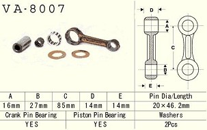 VESRAH KLIPNJAČA KAWASAKI KX 60 (KX60) '85-'04, KX 65 (KX65) '00-'24, SUZUKI RM 60 '03, RM 65 '03-'05 (VA8007) (MADE IN JAPAN)