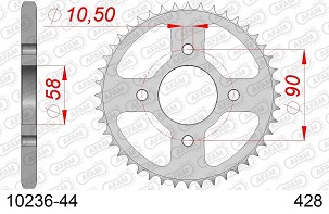 AFAM 2026/04 ZADNJI LANČANIK 4669 44 HONDA CBR 125 11-17 (JTR1221.44) (LANAC 428) OTVOR ZA ZAVRTANJ 10,5