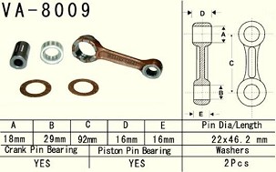 VESRAH KLIPNJAČA KAWASAKI KX 80 (KX80) '98-'00, KX 85 (KX85) '98-'25, KX100 (KX100) '98-'21 (VA8009) (MADE IN JAPAN)