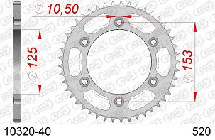AFAM 2026/04 ZADNJI LANČANIK 288 40 HONDA CRF 250L '13-'18, CRF 250 RALLY '16-'18, CRM 250 '91-'95 (JTR301.40) (LANAC 520)