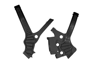 RACETECH (RTECH) 2025/12 ŠTITNICI RAMA (KOMPLET) BI-MATERIAL SUPER GRIP YAMAHA YZ 85 '22-'24 BOJA CRNA