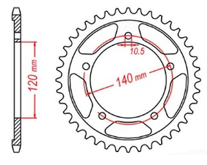 MTX PARTS LANČANIK ZADNJA 4409 42 SUZUKI GSXR 1000 '01-'06 (JTR1800.42) (LANAC 530)