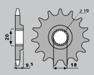 PBR RASPRODAJA LANČANIK PREDNJA 333 13 18NC HONDA CR 125 (86) (LANAC 520) (MADE IN ITALY)