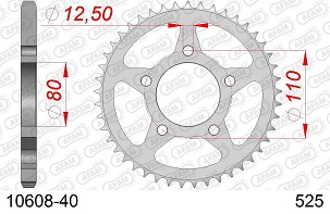 AFAM 2026/04 ZADNJI LANČANIK 4350 40 HONDA CB 500 '94-'03, CB 750F '93-'03 (JTR1332.40) (LANAC 525)