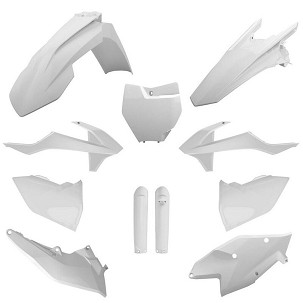 POLISPORT KOMPLET PLASTIKE (FULL KIT) KTM SX/SX-F/XC-F '16-'18W SETU TABLICA PREDNJA (8664900002) I ŠTITNICI AMORTIZERA (8398600002) BOJA BELA