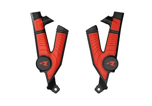 RACETECH (RTECH) 2025/12 ŠTITNICI RAMA (KOMPLET) BI-MATERIAL SUPER GRIP TALARIA STING MX4 / MX5 / TL4000 / TL5500 '23-'25 BOJA CRNA / CRVENA