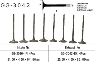 VESRAH IZDUVNI VENTIL SUZUKI DL 650/SV 650 '99-'17 (OEM: 12912-20F00) (1KOM.) (MADE IN JAPAN)