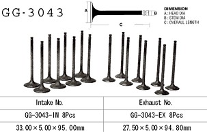 VESRAH IZDUVNI VENTIL SUZUKI GSXR 1300HAYABUSA '99-07' (OEM: 12912-24F00) (1KOM.) (MADE IN JAPAN)