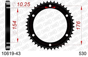 AFAM 2026/04 ZADNJI LANČANIK 4434 43 HONDA VFR750, VFR800 V-TEC '02-'14, VFR800X CROSSRUNNER '11-'15 (JTR1340.43) (LANAC 530)