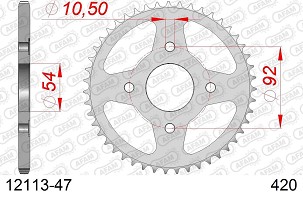 AFAM 2026/04 ZADNJI LANČANIK 4570 47 YAMAHA TZR 50 / X-POWER '96-'06, MBK X-POWER 50 '00-'06 (JTR1078.47) (LANAC 420)