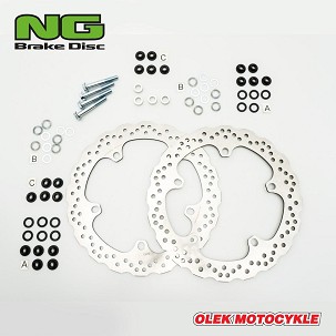 NG DISK KOČIONI PREDNJI BMW R 1200 GS/ADV '13-'18, R 1250 GS/ADV '19-'22, R 1300 GS '22, (320X181X4,8MM) (5X14,0MM) WAVE (SET DVA DISKOVA KOČIONIH O UVEĆANE PREČNIKA SA ADAPTERAMI)