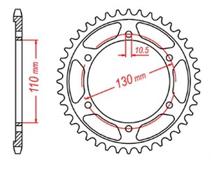MTX PARTS LANČANIK ZADNJA 4385 46 YAMAHA R6 '06-'20, MT09 '14-'19, SUZUKI GSXR 750 '11-'19, GSXR 1000 '17-'19, XSR 900 '16-'19 (+1) (JTR1876.46) (LANAC 525)
