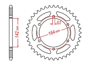 MTX PARTS LANČANIK ZADNJA 4589 44 HYOSUNG GT 650 '04-'15 (JTR1074.44) (LANAC 525)