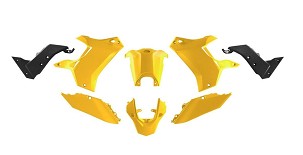RACETECH (RTECH) KOMPLET PLASTIKE (BEZ PREDNJEG BLATOBRANA) T7 REVOLUTION YAMAHA TENERE 700 '19-'24 BOJA ŽUTA/CRNA