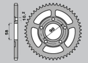 JR RASPRODAJA LANČANIK ZADNJA 281 35 HONDA NSR 125 '89-'93, NSR 125 '94-'98 (-1) (JTR604.35)