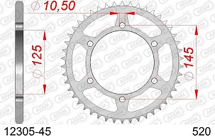 AFAM 2026/04 ZADNJI LANČANIK 866 45 YAMAHA XT 660 R/X 04-14, XT 600Z 08-12 (JTR855.45) (LANAC 520)
