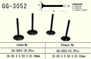 VESRAH VENTIL USISNI SUZUKI LTR 450 '06-'14 (2 NA VOZILO) TITANSKI (OEM: 12911-45G00) (1KOM.) (MADE IN JAPAN)