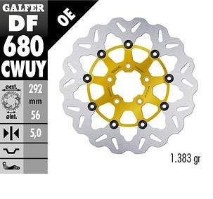 GALFER DISK KOČIONI PREDNJI HARLEY-DAVIDSON (292X56X5) (WAVE) PLUTAJUĆI BOJA ZLATNA (POGLEDAJ OPIS)