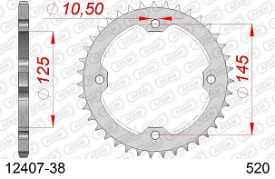 AFAM 2026/04 ZADNJI LANČANIK 4588 38 YAMAHA YFZ 450R '09-'19, YFM 250/350/450/700 RAPTOR (JTR1857.38) (LANAC 520)