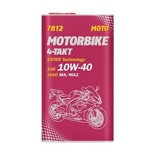 MANNOL ULJE MOTORNO 4T MOTORBIKE 10U40 4L ESTER + MA2 SINTETIKA - METALNA PUSZKA (7812) (4) (API SN)