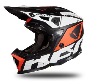 UFO KACIGA ECHUS CROSS FIBERGLASS BOJA CRNA/BELA/NARANDŽASTA FLUO VELIČINA S ( ECE 22R06 ) - KOLEKCJA 2025/2026