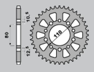 JR RASPRODAJA LANČANIK ZADNJA 334 45 HONDA CBX 550F '82-'86, CBX 750F '84-'86 (JTR1334.45)