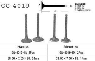 VESRAH IZDUVNI VENTIL KAWASAKI KLR 600 '84-'89 (OEM: 12005-1054) (1KOM.) (MADE IN JAPAN)