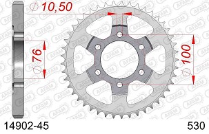 AFAM 2026/04 ZADNJI LANČANIK 816 45 SUZUKI GSXR 1100, GSXR 750 (92-95) (JTR816.45) (LANAC 530)