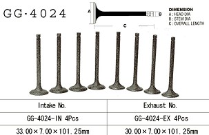 VESRAH IZDUVNI VENTIL KAWASAKI VN 1500/1600 '87-'08 (OEM: 12005-1090,12005-1268) (1KOM.) (MADE IN JAPAN)