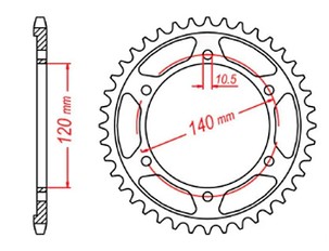 MTX PARTS LANČANIK ZADNJA 498 42 KAWASAKI VN 800 CLASSIC '96-'06, VN 800 VULKAN '97-'05 (JTR499.42) (LANAC 530)
