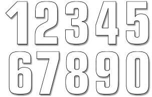 BLACKBIRD RASPRODAJA BROJEVE STARTOWE 21CM X 11CM PROSTE, BOJA BELA NR6 (3KOM.)