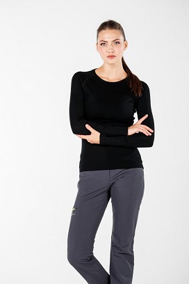 WOOLONA ALIZE MAJICA TERMOAKTIVNA ŽENSKA SA DUGIM RUKAVOM (100% VUNE MERINO) BOJA CRNA VELIČINA M