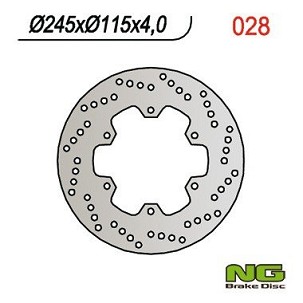 NG DISK KOČIONI ZADNJI DUCATI ST2 '97-'04, ST4 '03-06, MONSTER 620 '01-06, YAMAHA MAJESTY 250 '96-'08 (245X115X4MM) (6X8,5MM)