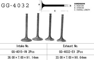 VESRAH IZDUVNI VENTIL KAWASAKI KLR 650 '87-'09 (OEM: 12005-1085) ( 1KOM.) (MADE IN JAPAN)